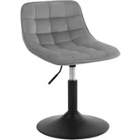 Woltu Barhocker (1 St), Schminkhocker 360° Schwenken Samt Sitz 38-49.5cm Hoch hellgrau
