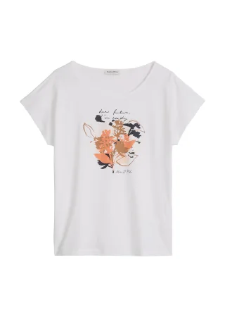 Marc OPolo Casual - Print-T-Shirt loose White - Gr. - L