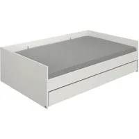 PAIDI Kinderbett CUTIE LEA in Weiß mit Bettkasten, Jugendliege (L/B/H ca. 204/96-126/56cm, Off-White), bietet extra Stauraum oder zusätzliche Liegefläche, Kojenliege