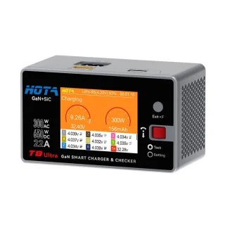 HOTA T8 Ultra 650W 8S AC/DC GaN Smart Charger 2.8" IPS Screen Fast Balance Charge for 1-8S LiPo Li-ion Battery RC Drone