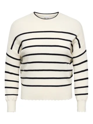 ONLY CARMAKOMA - CARIBI LS O-NECK KNT Whitecap Gray