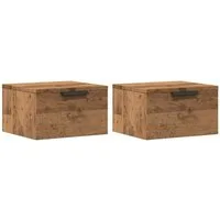 vidaXL Nachttisch Wand-Nachttische 2 Stk. Artisan-Eiche 34x30x20 cm (2-St)