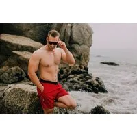 GUGGEN Mountain Badeshorts Badehose Herren Schnelltrocknende Badeshorts kariert Kordelzug Männer mit Kordelzug kariertes Muster Badehose Style6