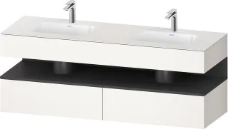 Duravit Qatego Einbauwaschtisch mit Konsolenwaschtischunterbau Weiß Supermatt 1600x550x600 mm - QA47 QA4797049840010