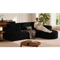 Patbrela Ecksofa Cord Schlafsofa L Form mit Abgerundeter Chaise Longue
