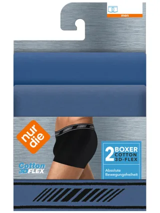 NUR DIE Herren Boxershorts Cotton 3D-Flex 2er Pack