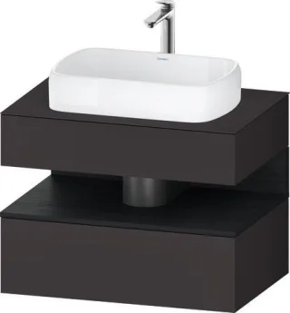 Duravit Qatego Konsolenwaschtischunterbau wandhängend Graphit Supermatt 800x550x600 mm - QA473001680 QA4730016800000