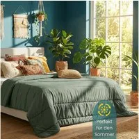 OTTO home Microfaserbettdecke Clarra, Bettdecke 135x200 cm, 155x220 cm, 200x200 cm, Füllung: Polyester, Bezug: Polyester, Bettdecken in grün & grau, Sommer, Winter, 4 Jahreszeiten, Decke