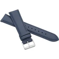 MARCHEL Uhrenarmband LLB-30 Dunkelblau, Hochwertiges Kalbsleder mit glatter Oberfläche