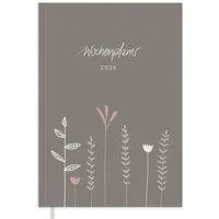 Eine der Guten Verlag Terminkalender Terminplaner 2026 - A5, grau rosa, 1 Doppelseite / Woche, 152 S. FSC-Papier, Softcover, klimaneutral