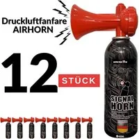 JUNG Signalpfeife Druckluftfanfare Air Horn Profi Qualität, (12-St), 400ml Umweltfreundliche Signalhorn Fanfare WM