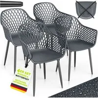 tillvex Gartenstuhl tillvex® Movo Gartenstühle mit Metallfüßen (Gartenstühle UV-beständig Terrassenstuhl Gartenmöbel, 4 St), belastbar