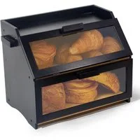 Zedelmaier Brotkasten Bambus Brotkasten mit 2 Etagen, großer Brotkasten, Bamboo, (Set, 1x Aufbewahrungsbox aus Bambus), mit Belüftung und Sichtfenster