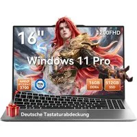 blackview AceBook 8 Pro 16“ FHD Laptop augenschonend AMD Ryzen 7 16 GB/512 GB Notebook (Radeon Vega 10-Grafikkart AMD Ryzen 7 AMD Ryzen 7 3700U, AMD Ryzen 7 3700U, 16 GB, 512 GB SSD, TÜV-Augenschutz. Ultraleicht (1,65 kg / 17,4 mm). Windows 11 Pro)