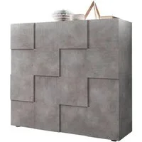 Home affaire Highboard Dama Höhe 111 cm, Breite 121 cm, Kommode 2 Türen, Hochkommode, Front in 3D-Optik, viel Stauraum, verschiedene Farben