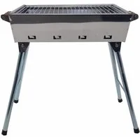 Grillpeter Holzkohlegrill Mangal Grill Riga Edelstahl Campinggrill mit Klappbeinen Anglergrill