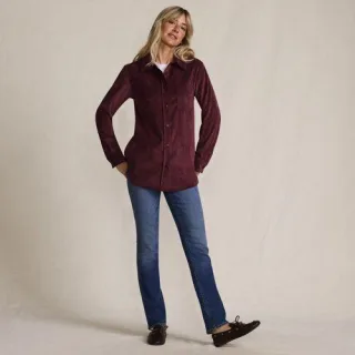 Stretchcord-Bluse, Damen,  Rot, Polyester/Nylon/Viskose, by Lands' End