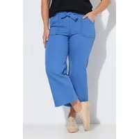 Ulla Popken 5-Pocket-Jeans Jeans-Culotte weites Bein Elastikbund Biobaumwolle