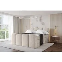 ALTDECOR Boxspringbett NINA-Z KING (Multipocket-Matratze H4, H3 Matratze Bonellfederung, Topper, Kopfteil), Doppelbett mit Fußteil
