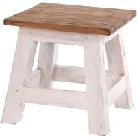 DESIGN DELIGHTS Hocker Fusshocker PALO, 27x26cm (HxB), rustikaler Holzhocker Massivhocker