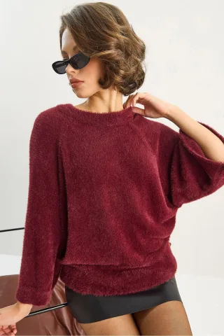 Strickpullover mit strukturiertem Muster und Rundhalsausschnitt