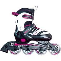 Verstellbare Kinderinliner Gr. 37-40, Inline-Skates pink/schwarz