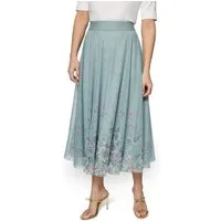 Zero Midirock Damen mit Blumen Falten