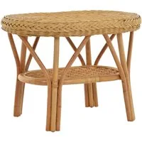Krines Home Beistelltisch Rattan-Tisch/Ovaler Beistelltisch/Couchtisch Rattantisch Ablage Oval, Oval