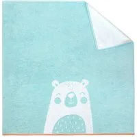 Dyckhoff Badetuch Dyckhoff Kinderbadetuch 'Bear' Mint - Blau 100 x 100 cm