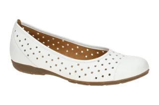 Gabor Damen Ballerinas 84.169.21 Wei? Echtleder Hovercraft Gummisohle
