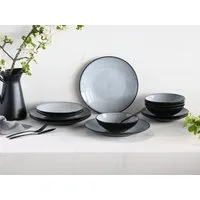 OTTO home Tafelservice Teller Set, modernes Geschirr-Set, Service Gullak (12-tlg), 4 Personen, Steinzeug, mit Reaktivglasur, spülmaschinengeeignet & mikrowellengeeignet