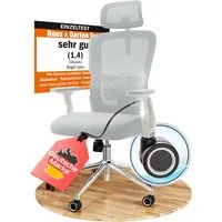 CLOUVOU Bürostuhl Ergonomisch, Schreibtischstuhl bis 150 kg - Testsieger (BrightSeat - Chefsessel für Arbeitszimmer, 2D Armlehne), Blade Wheels, Homeoffice, Gaming Stuhl, Drehstuhl