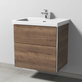 Sanipa 3way Waschtischunterbau zu Villeroy & Boch Subway 3.0 Waschtisch mit 2 Auszügen, Eiche-Tabak BR84750