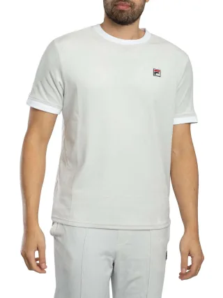 Fila Basilio Velours-T-Shirt, Blau