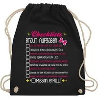 Shirtracer Turnbeutel Checkliste Braut Aufgaben - JGA To-do-Liste Bride, JGA Junggesellenabschied Frauen