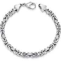 Materia Königsarmband Herren Königskette 5mm diamantiert SA-10, 925 Sterling Silber, rhodiniert