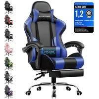 GTPLAYER Gaming-Stuhl Bürostuhl mit Massagefunktion, Fußstütze, Kopfstütze (Packung), Ergonomischer Gamer Stuhl Maximale Belastung 150 kg, 360° drehbar