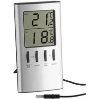 TFA Dostmann Raumthermometer TFA 30.1027 Digitales Innen-Außen-Thermometer mit Messfühler