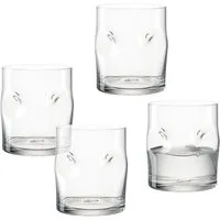 LEONARDO Gläser-Set Trinkglas VESUVIO, 300 ml, 4er-Set, 4-tlg., Glas, konische Form, markantes Design - mit Einquetschungen