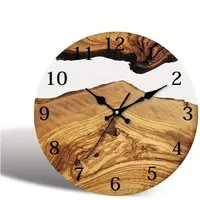 MOPUEA Wanduhr 30cm Rahmenlose Transparente Gehärtete Glas Uhr mit Leisem Quarzwerk (Rustikale Dekorativ für Küche Schlafzimmer Wohnzimmer, Bruchsicher)