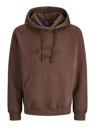 JACK&JONES - JORBLEECKER BRANDING SWEAT HOOD BF Deep Mahogany - Gr. - L