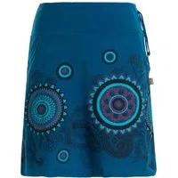 Vishes Minirock Kurzer Baumwoll-Rock Taschen-Rock Mini-Rock große Mandalas Hippie, Ethno, Boho Style