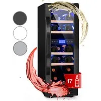 Klarstein Weinkühlschrank Vinovilla 17 Built-in Duo Weinkühlschrank 53 L 17 Fl. 2 Zonen, für 17 Standardflaschen á 0,75l,2 Zonen Wein Flaschenkühlschrank Weintemperierschrank Weinschrank