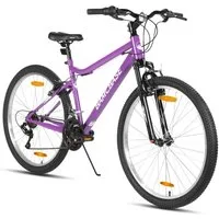 HILAND Mountainbike 26 Zoll Damen bike, robust und langlebig, Studenten-Pendlerrad, Mit 18-Gang, Doppel-V-Bremsen, Schutzblechen, für Frauen konzipiert