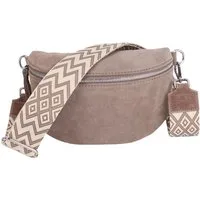 MIRROSI Bauchtasche Damen, Echtleder,Leder, Made in Italy, Umhängetasche, Brusttasche, (Schultertasche für jeden Anlass (1 Tasche & 2 Gurte), 3 Größen auswählbar), Crossbody Bag, gemusterten& verstellbaren Schulterriemen