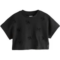 Next T-Shirt Kastiges T-Shirt mit Schleifen (1-tlg)