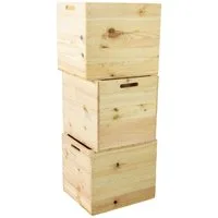 Kistenkolli Altes Land Allzweckkiste 3er set Holzkiste Natur passend für Kallax und Expeditregale (Spar-Set, 3er Set)