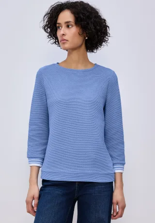 STREET ONE 3/4-Arm-Shirt mit U-Boot-Ausschnitt