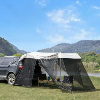 Xmund Car Tent Sun Shelter, Universal Rear Tent with Storage Bag, 4-6 People, Outdoor Travel Camping, Waterproof Roof Te