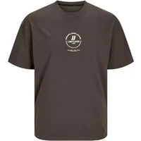Jack & Jones Rundhalsshirt Jack&Jones XXL T-Shirt braun Print JJQUINN